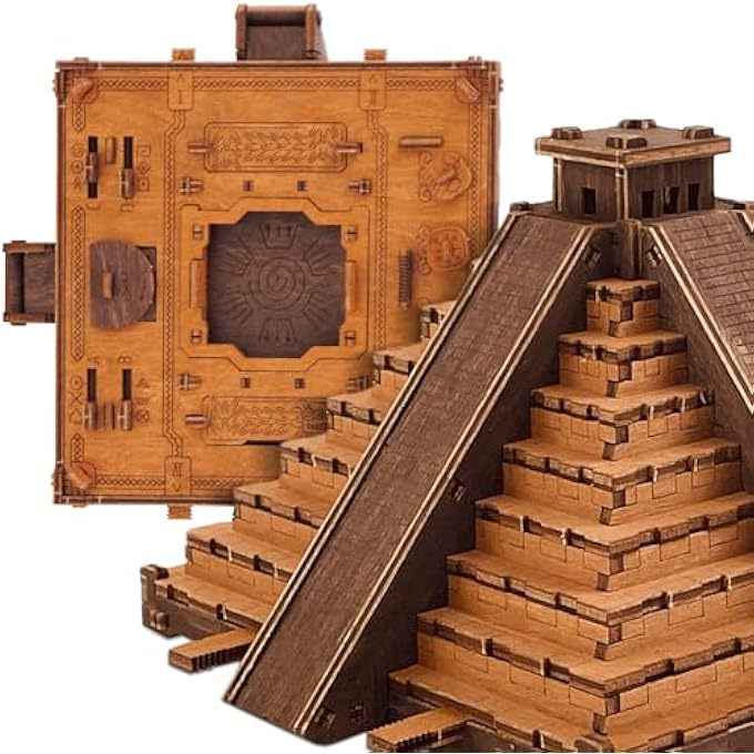 INCA PYRAMID PUZZLE BOX - 3D ESCAPE ROOM PUZZLE FOR ADULTS - DIY PYRAMID PUZZLE WITH HIDDEN COMPARTMENTS & MECHANICAL PUZZLES - 167 LASER-CUT PIECES, REPLACEMENT PARTS & BIRCH WOOD - Image 1